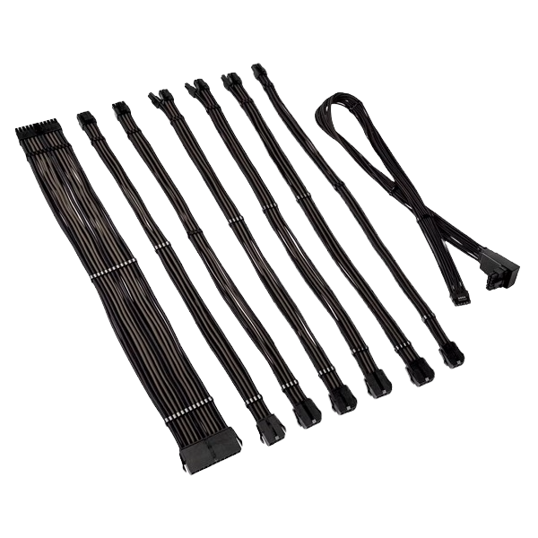 Core Pro Braided Cable Extension Kit -  Jet Black and Gunmetal
